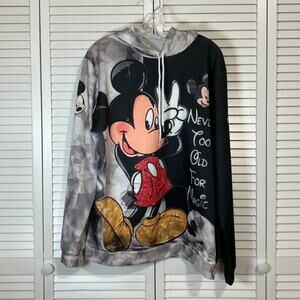 Mickey Mouse Never Too Old For Magic Graphic Hoodie Sweatshirt Adult XL